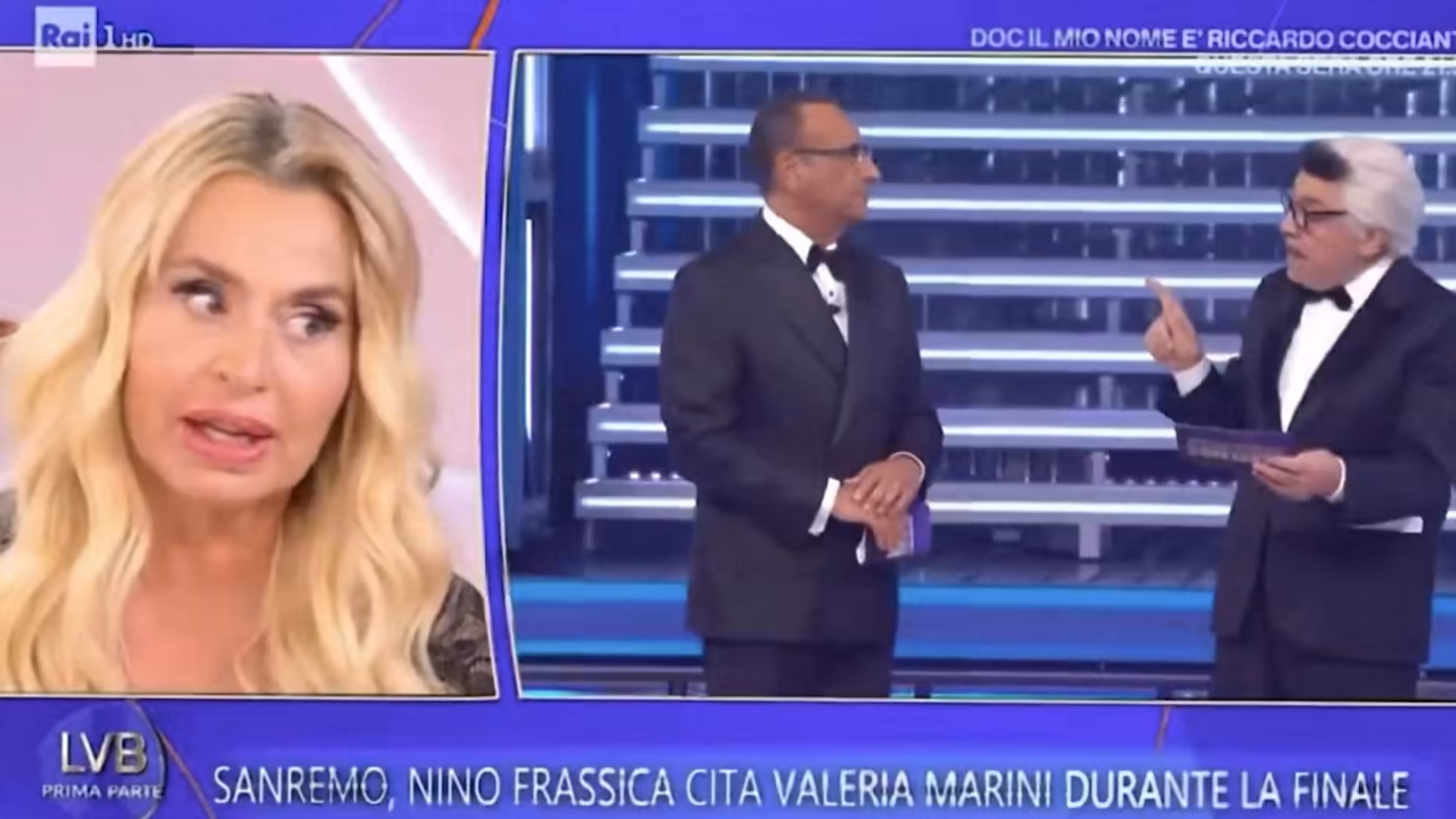 Valeria Marini tears up over Nino Frassica's Sanremo joke, demands public apology