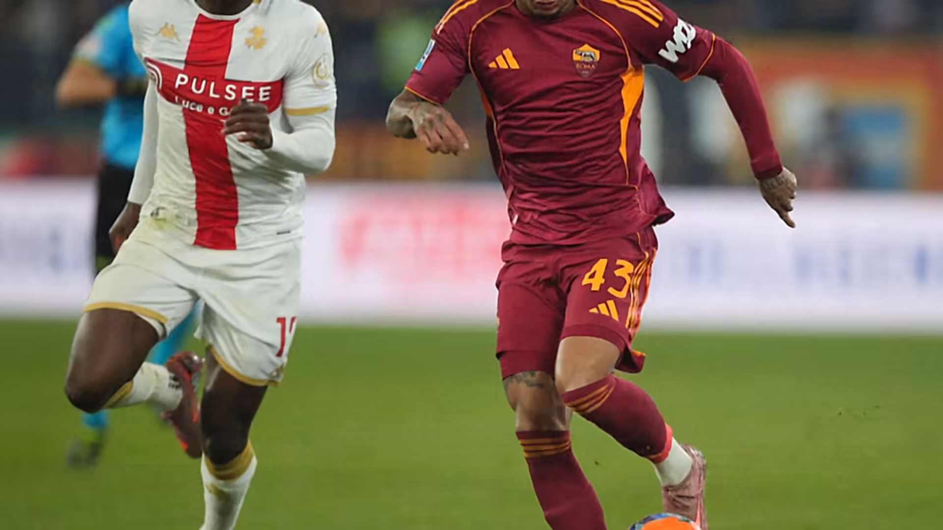 Genoa defeats Roma 2-1, moves six points clear of relegation zone