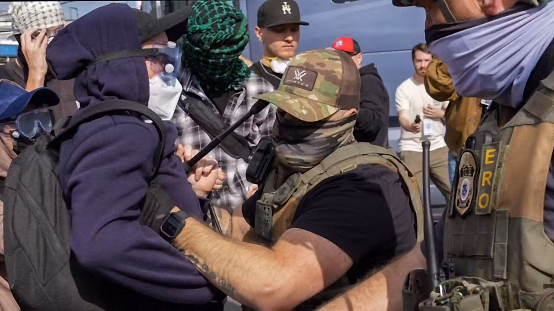 ICE agents use pepper spray on protesters at New Jersey detention center