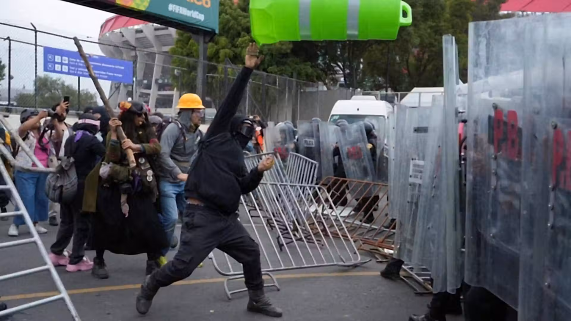 Protests and police clashes mar World Cup opening in Mexico City