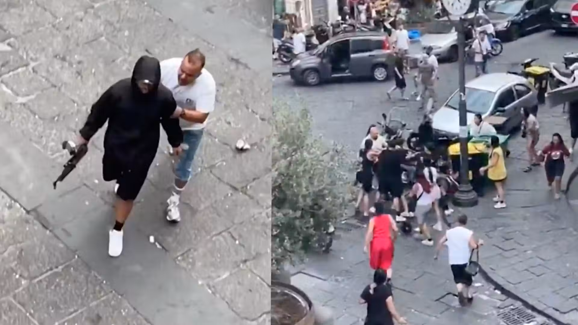 Street brawl with gunfire erupts in Naples piazza Montesanto
