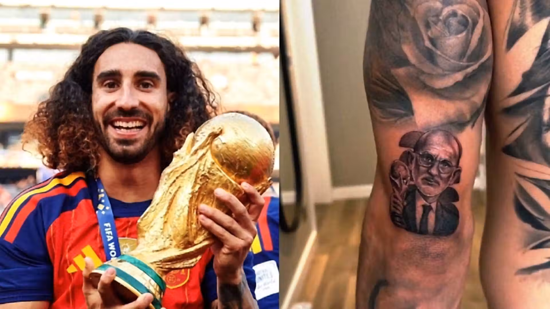 Cucurella tattoos Spain coach Luis de la Fuente after World Cup win