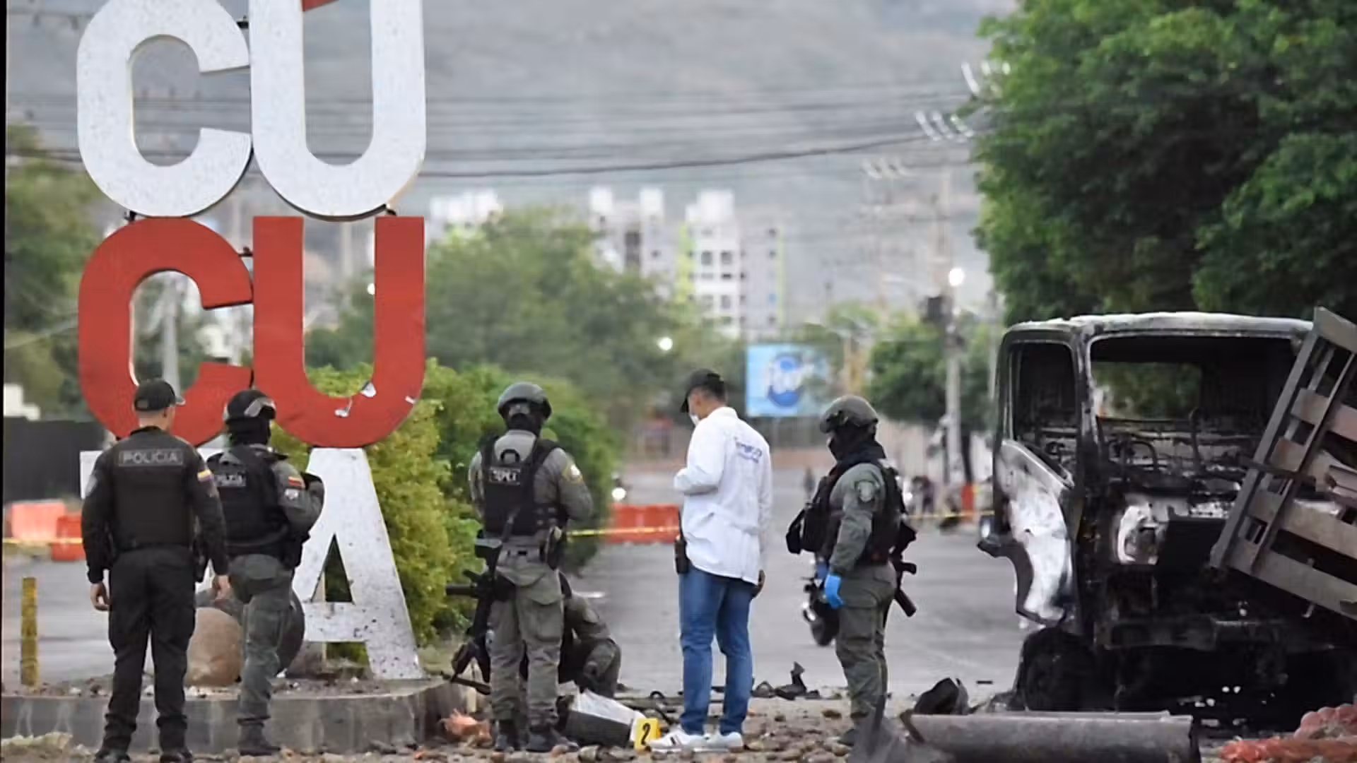 Truck bomb near police station in Colombia injures 11 before inauguration