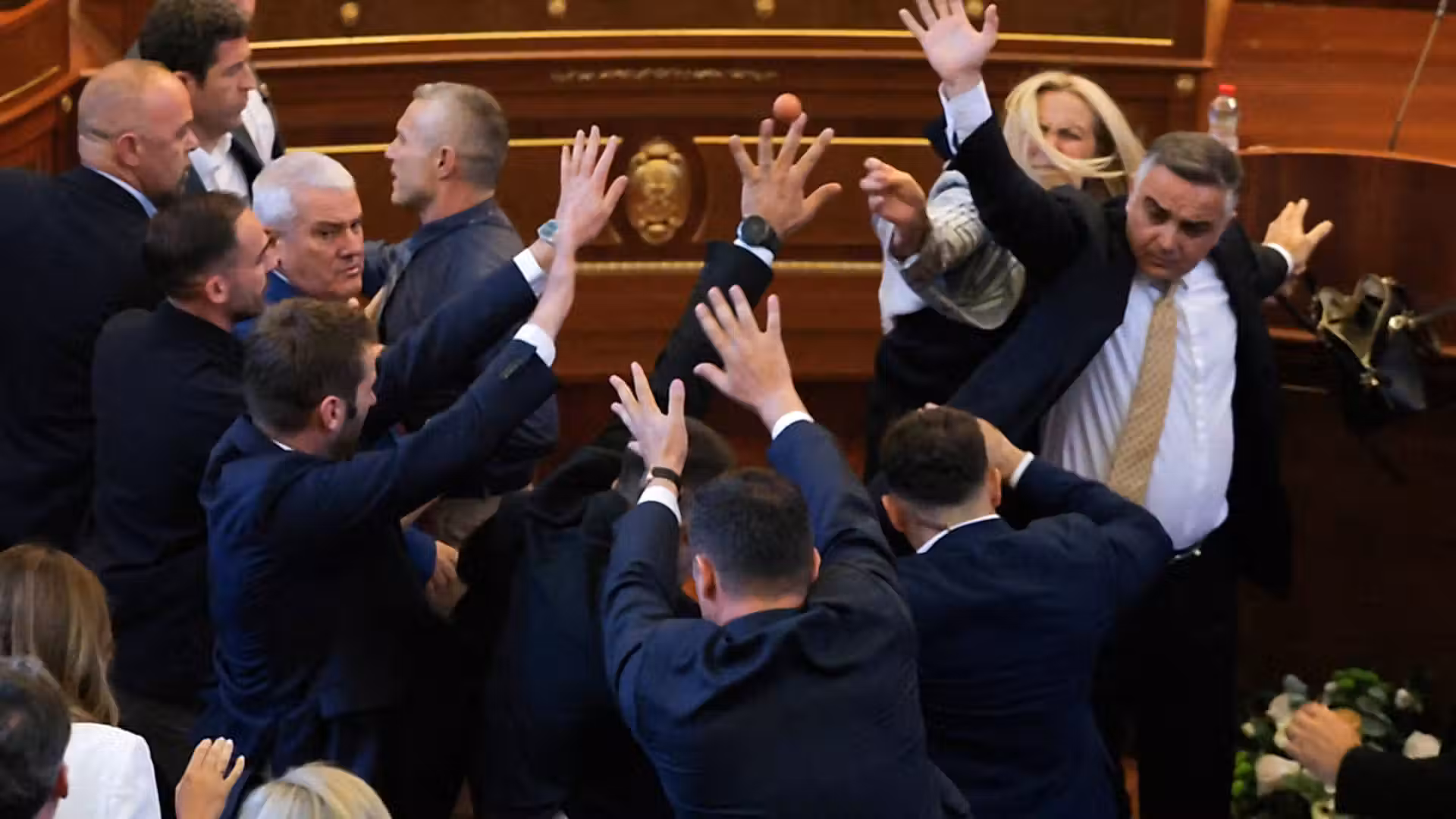 Kosovo opposition MP throws eggs at Prime Minister Kurti in parliament