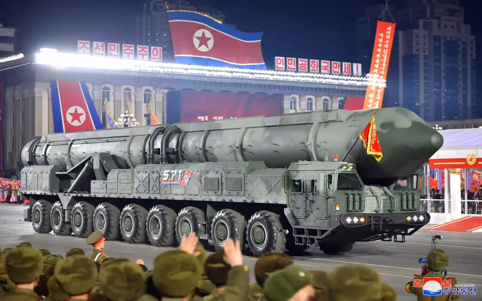 North Korean missile in a military parade