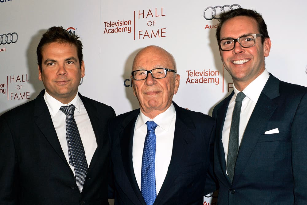 Lachlan, Rupert and James Murdoch