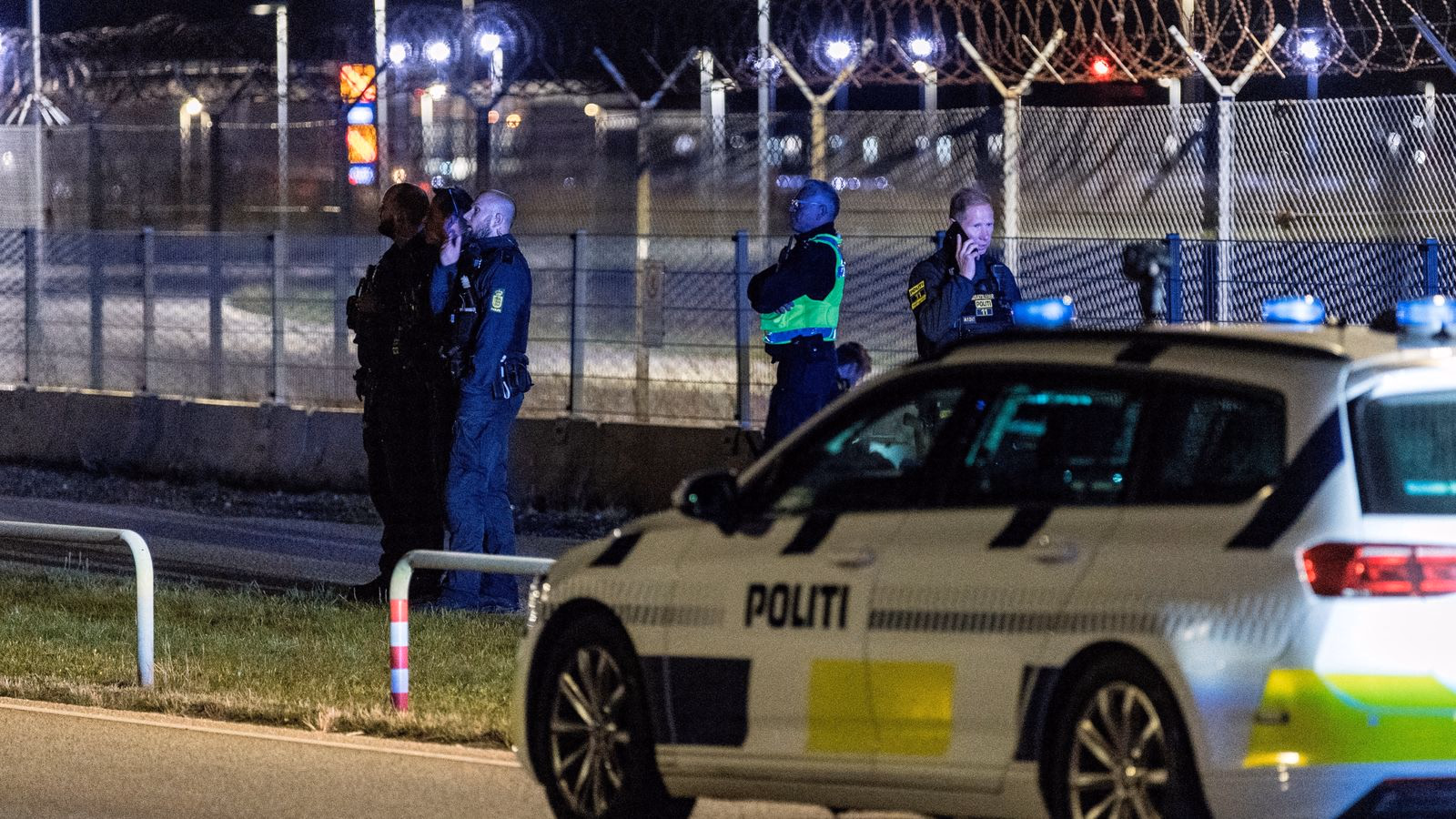 Police outside Copenhagen airport
